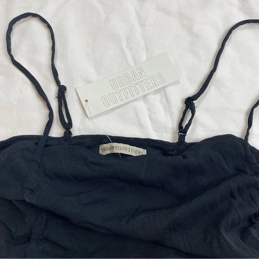 NWT Urban Outfitters Ruched Drawstring Mesh Tank S - Picture 4 of 6